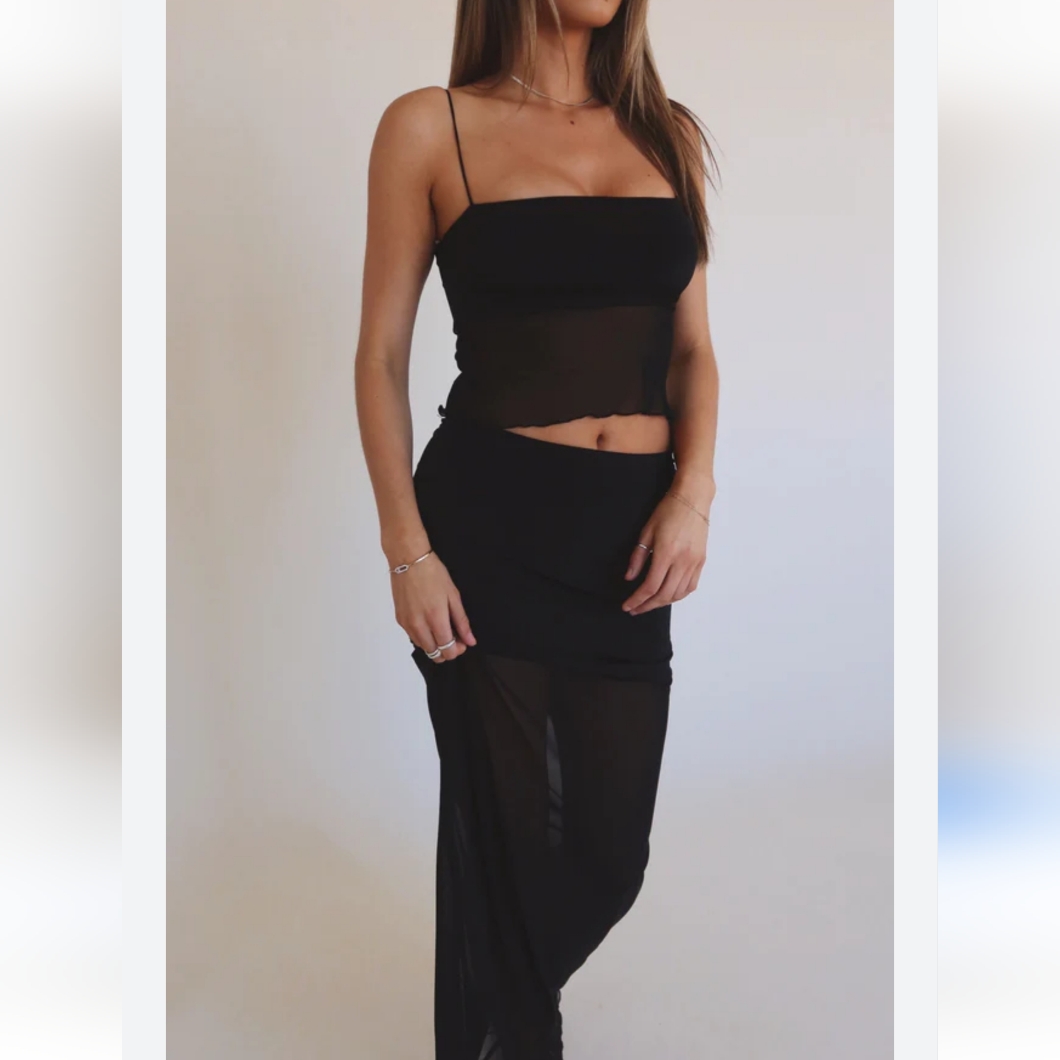 Current Mood Mesh Maxi Skirt Set *Not Dollskill's Pic